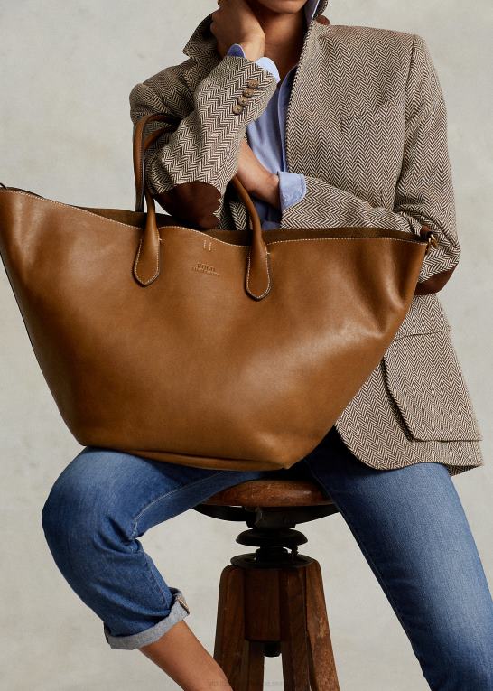 cuoio Kvinder Ralph Lauren læder stor bellport tote Z426B5221
