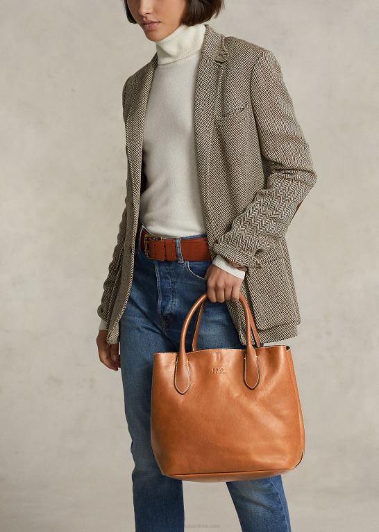 cuoio Kvinder Ralph Lauren medium bellport-tote i læder Z426B9723