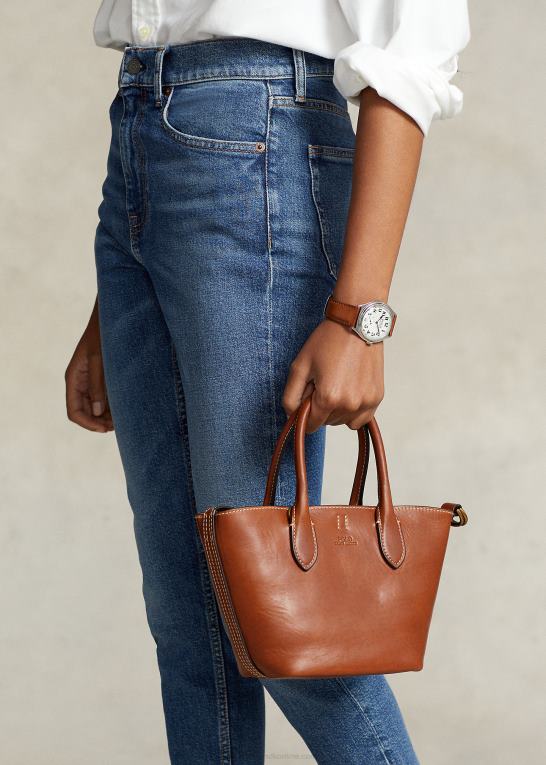 cuoio Kvinder Ralph Lauren mini bellport-tote i læder Z426B5205