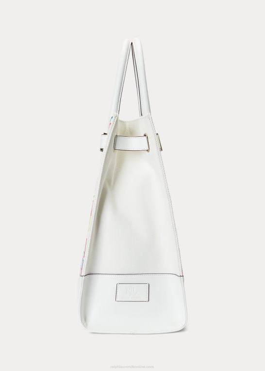 flerfarvet logo/hvid Kvinder Ralph Lauren stor devyn mulepose med broderet lærred Z426B5425