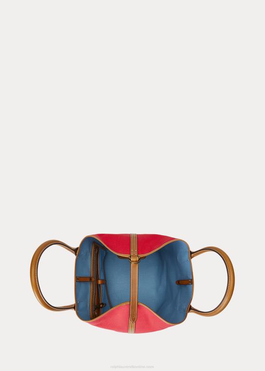 hårdfør rød/pulverblå Kvinder Ralph Lauren vendbar canvas medium bellport tote Z426B5193