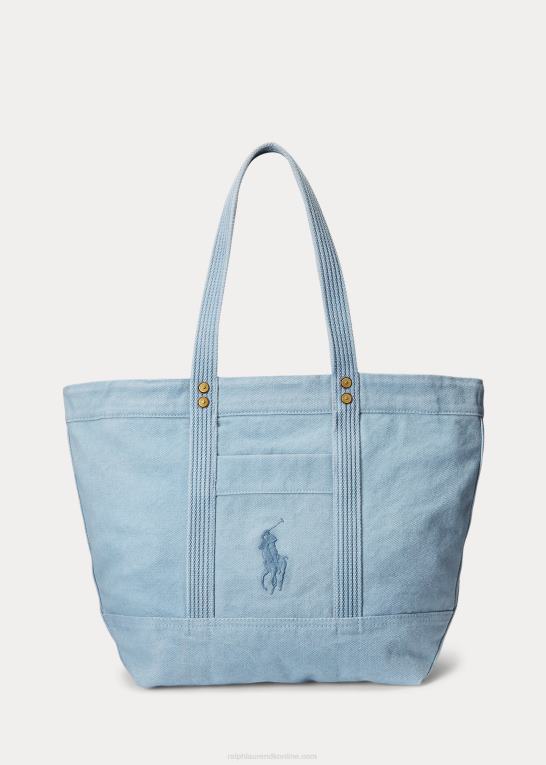 indigo Kvinder Ralph Lauren mellemstor mulepose i lærred Z426B5240