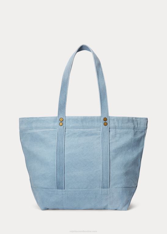 indigo Kvinder Ralph Lauren mellemstor mulepose i lærred Z426B5240