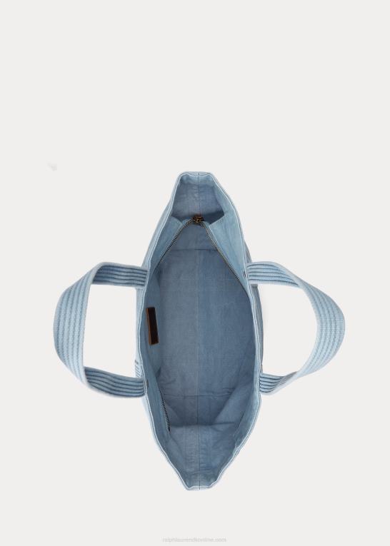 indigo Kvinder Ralph Lauren mellemstor mulepose i lærred Z426B5240