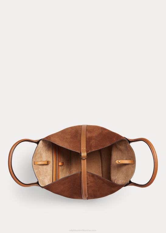 kanel Kvinder Ralph Lauren mellemlang bellport tote i kalveruskind Z426B5212
