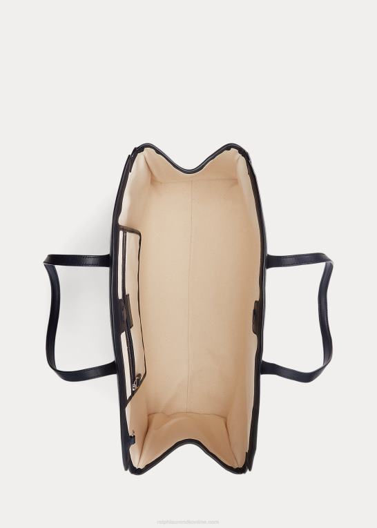 marineblå blomster Kvinder Ralph Lauren Paisley canvas rl strandtaske Z426B5330