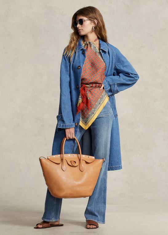 naturlig Kvinder Ralph Lauren Vachetta medium bellport tote med nitter Z426B5215