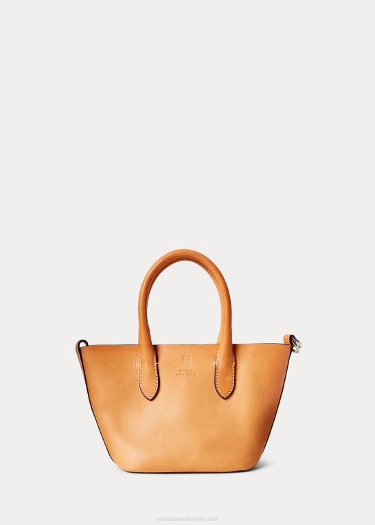 naturlig Kvinder Ralph Lauren mini bellport-tote i læder Z426B5206