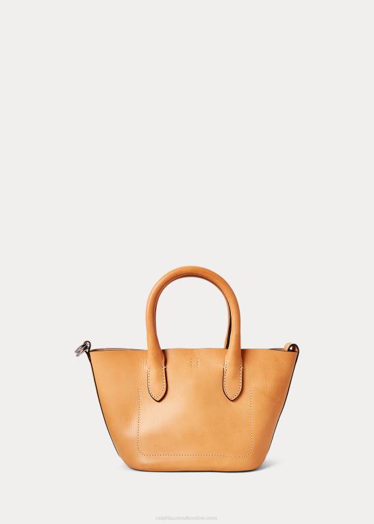 naturlig Kvinder Ralph Lauren mini bellport-tote i læder Z426B5206