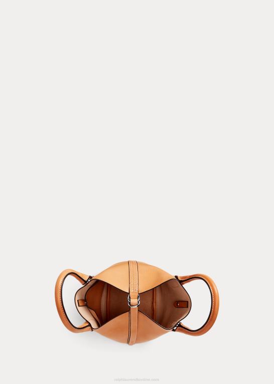 naturlig Kvinder Ralph Lauren mini bellport-tote i læder Z426B5206