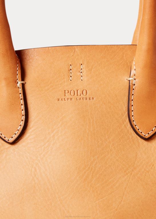 naturlig Kvinder Ralph Lauren mini bellport-tote i læder Z426B5206