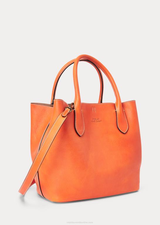 persimmon Kvinder Ralph Lauren medium bellport-tote i læder Z426B5218