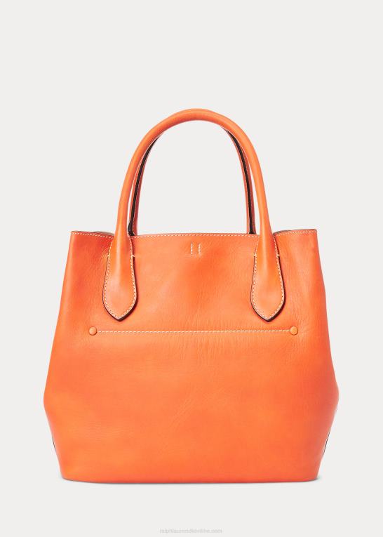 persimmon Kvinder Ralph Lauren medium bellport-tote i læder Z426B5218