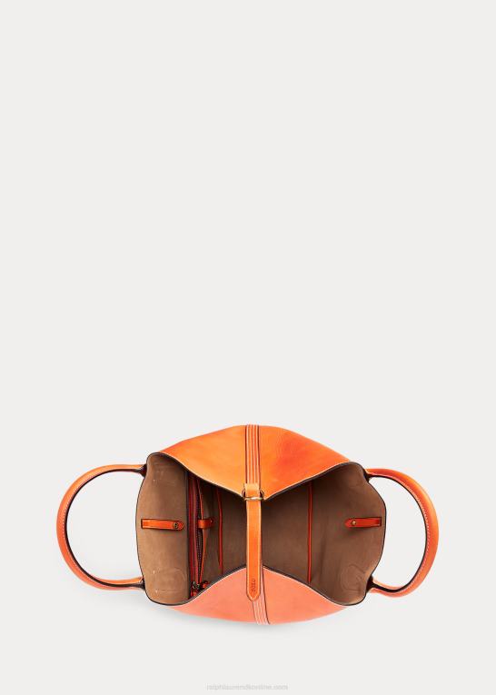 persimmon Kvinder Ralph Lauren medium bellport-tote i læder Z426B5218