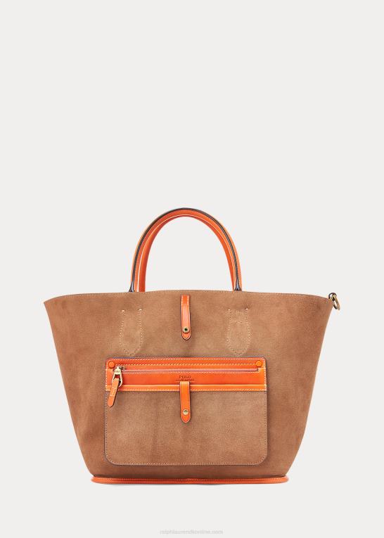 persimmon Kvinder Ralph Lauren medium bellport-tote i læder Z426B5218