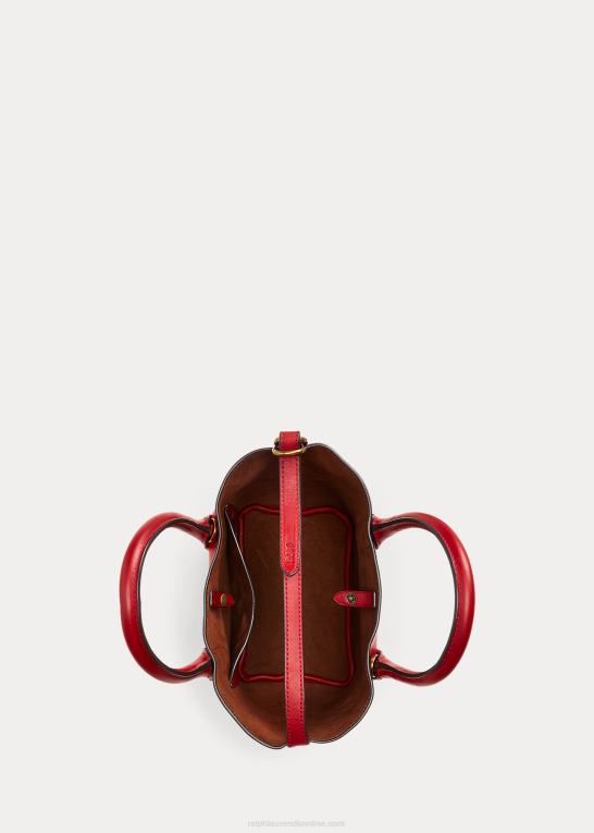 rød Kvinder Ralph Lauren mini bellport-tote i vokset læder Z426B5204