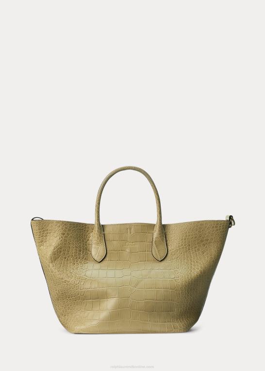 sand Kvinder Ralph Lauren krokodillepræget medium bellport tote Z426B5213