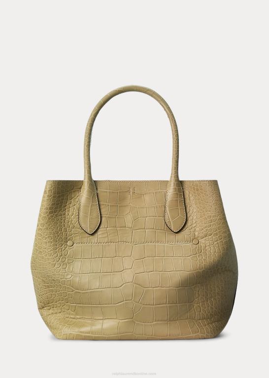 sand Kvinder Ralph Lauren krokodillepræget medium bellport tote Z426B5213