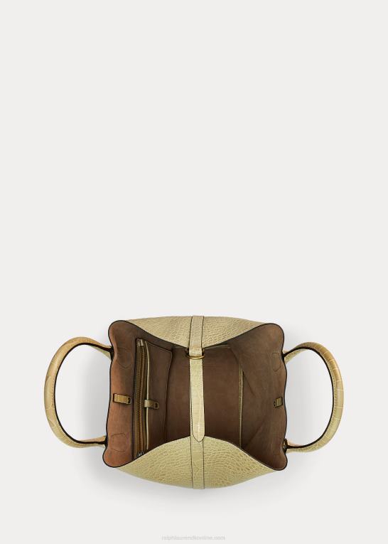 sand Kvinder Ralph Lauren krokodillepræget medium bellport tote Z426B5213