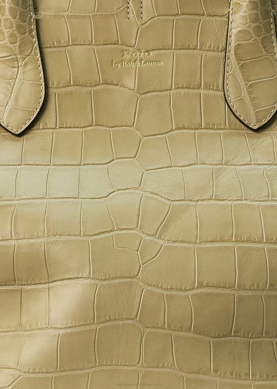sand Kvinder Ralph Lauren krokodillepræget medium bellport tote Z426B5213