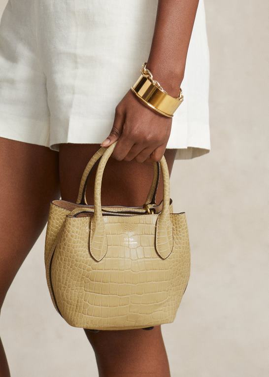 sand Kvinder Ralph Lauren lille bellport tote med præget læder Z426B5211