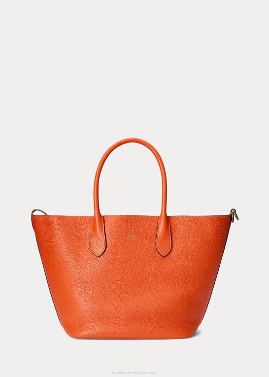 solnedgang orange Kvinder Ralph Lauren vendbar medium bellport-tote i læder Z426B5214
