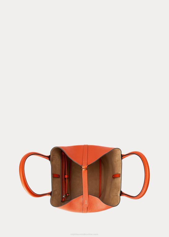 solnedgang orange Kvinder Ralph Lauren vendbar medium bellport-tote i læder Z426B5214