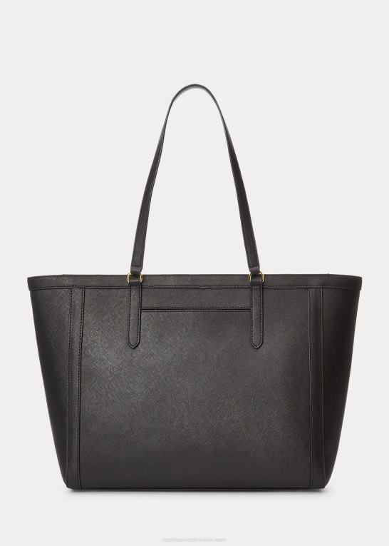 sort Kvinder Ralph Lauren crosshatch læder stor clare-tote Z426B5430