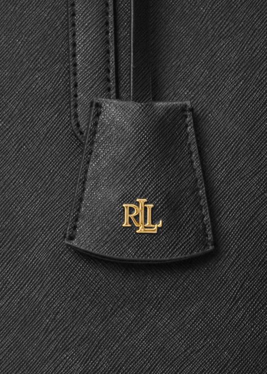 sort Kvinder Ralph Lauren crosshatch læder stor clare-tote Z426B5430