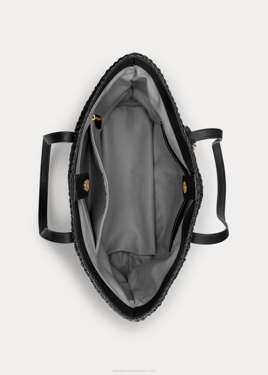 sort Kvinder Ralph Lauren halm medium whitney tote Z426B5423
