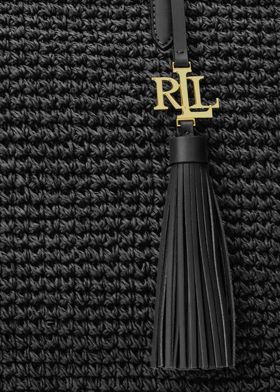 sort Kvinder Ralph Lauren halm medium whitney tote Z426B5423
