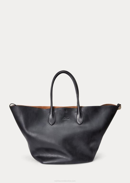 sort Kvinder Ralph Lauren læder stor bellport tote Z426B5222