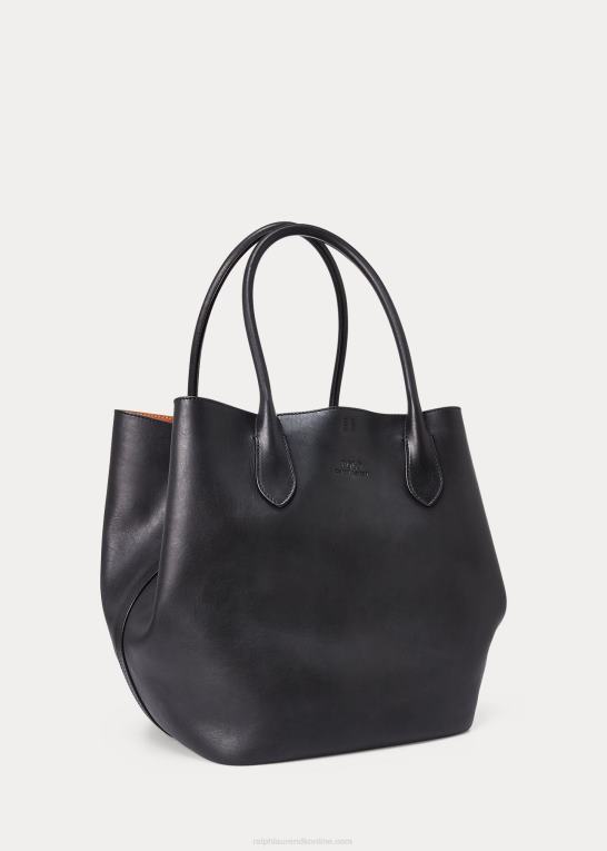 sort Kvinder Ralph Lauren læder stor bellport tote Z426B5222