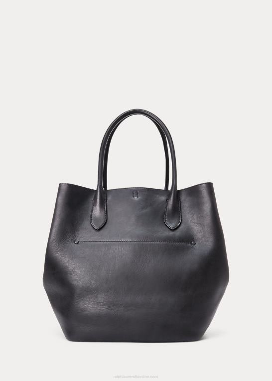 sort Kvinder Ralph Lauren læder stor bellport tote Z426B5222