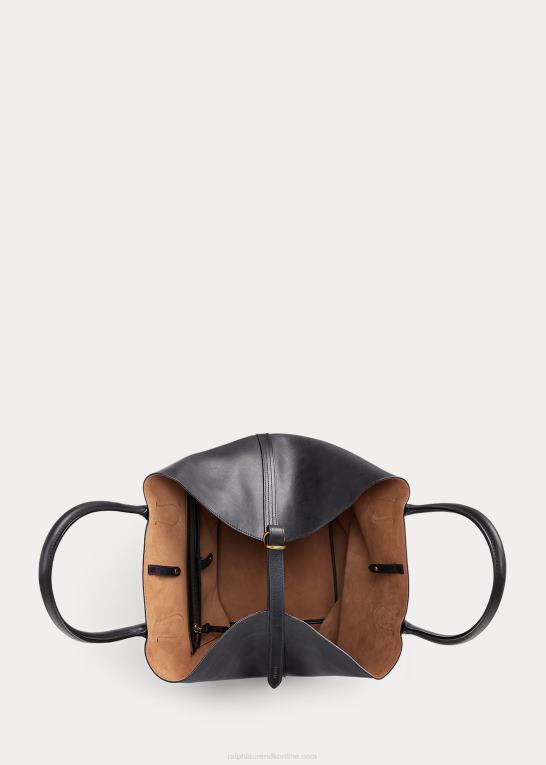 sort Kvinder Ralph Lauren læder stor bellport tote Z426B5222