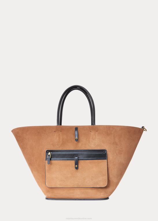 sort Kvinder Ralph Lauren læder stor bellport tote Z426B5222