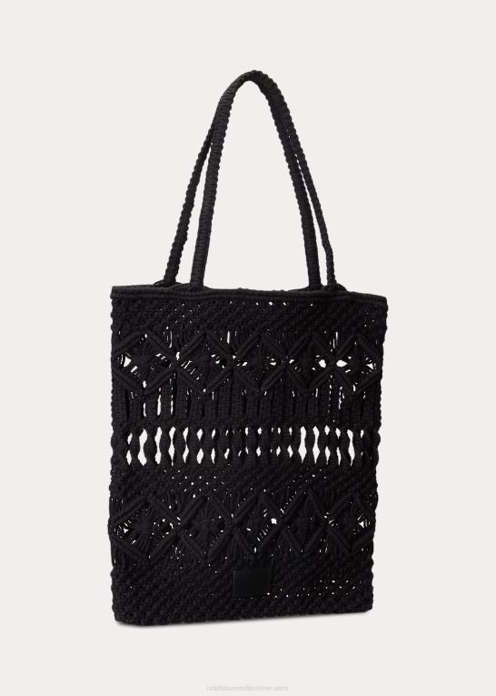 sort Kvinder Ralph Lauren macrame stor cora mulepose Z426B5424