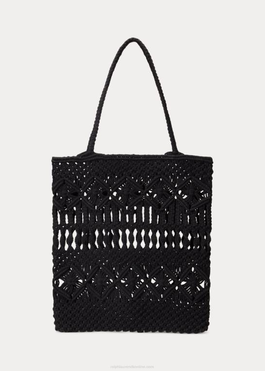 sort Kvinder Ralph Lauren macrame stor cora mulepose Z426B5424