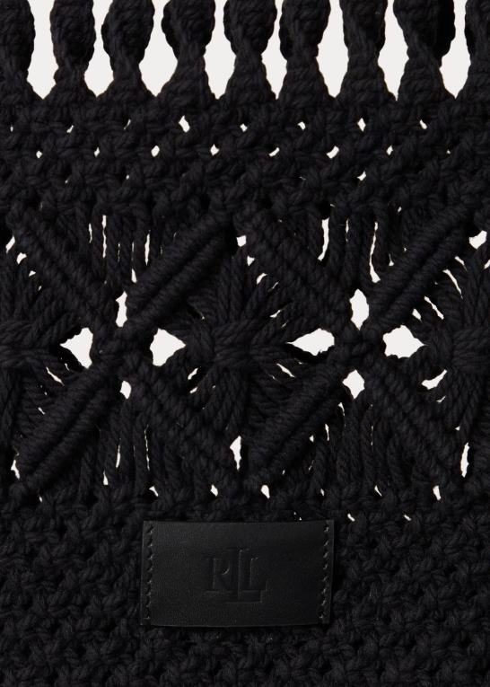 sort Kvinder Ralph Lauren macrame stor cora mulepose Z426B5424