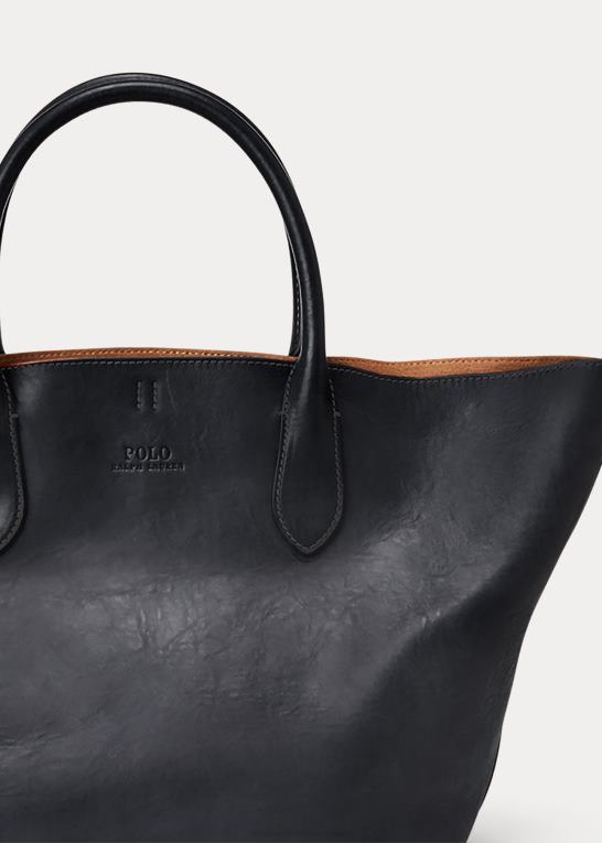 sort Kvinder Ralph Lauren medium bellport-tote i læder Z426B5219