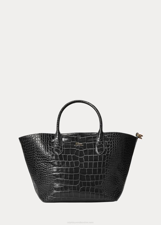 sort Kvinder Ralph Lauren præget medium bellport tote Z426B5217