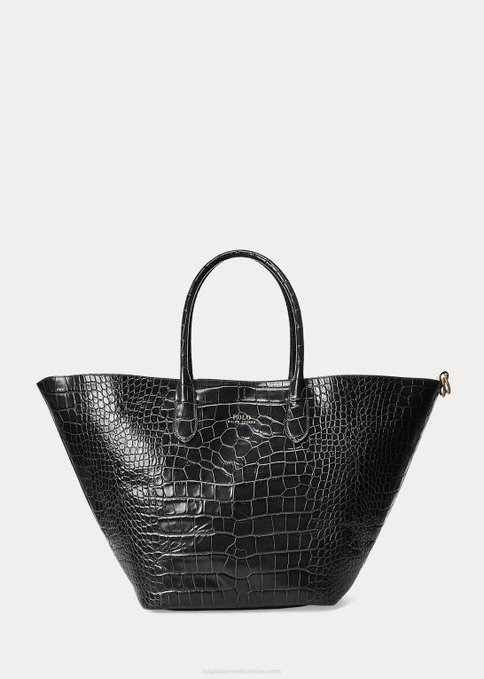 sort Kvinder Ralph Lauren præget stor bellport tote Z426B5225