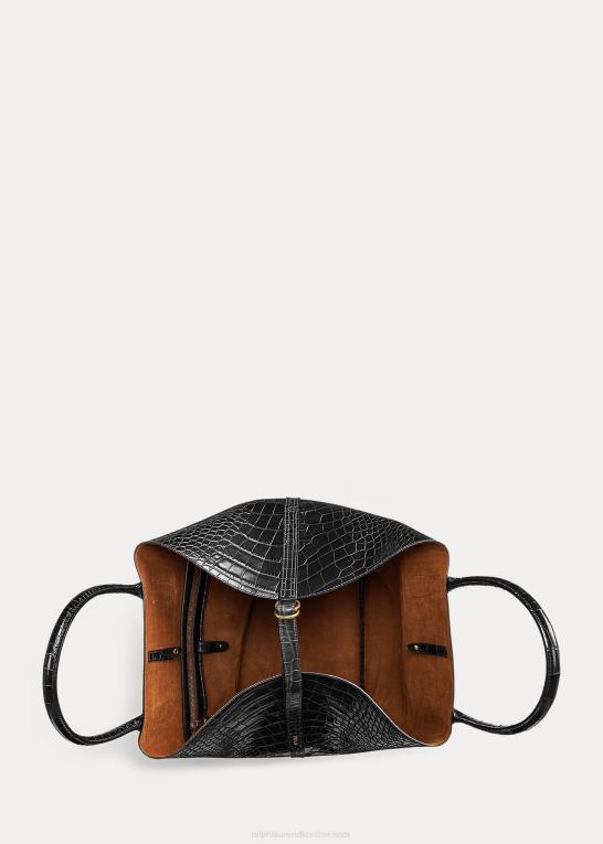 sort Kvinder Ralph Lauren præget stor bellport tote Z426B5225