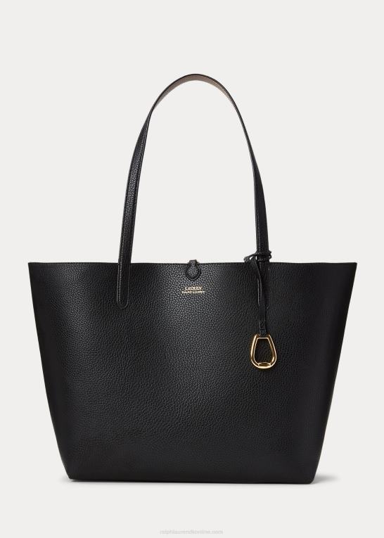 sort/taupe Kvinder Ralph Lauren vendbar pose i imiteret læder Z426B5433