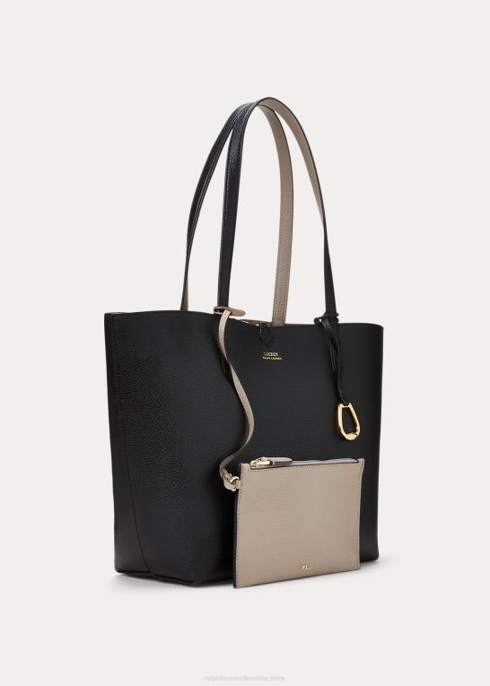 sort/taupe Kvinder Ralph Lauren vendbar pose i imiteret læder Z426B5433