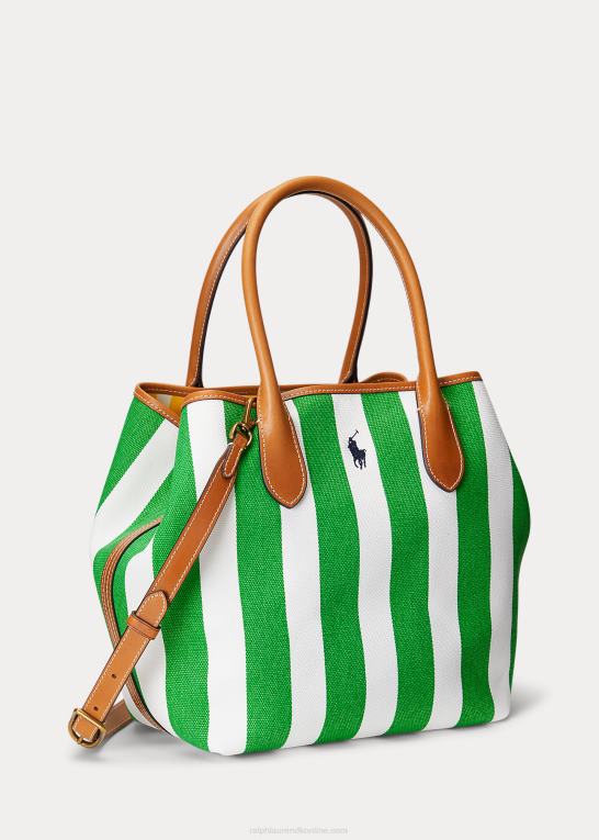 stedsegrøn/solfisk gul Kvinder Ralph Lauren vendbar canvas medium bellport tote Z426B5195