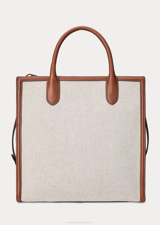 tan/marine Kvinder Ralph Lauren stor symone mulepose i lærred Z426B5417