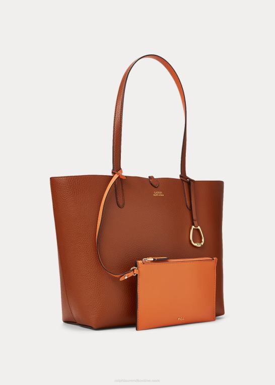 tan/orange Kvinder Ralph Lauren vendbar pose i imiteret læder Z426B5432