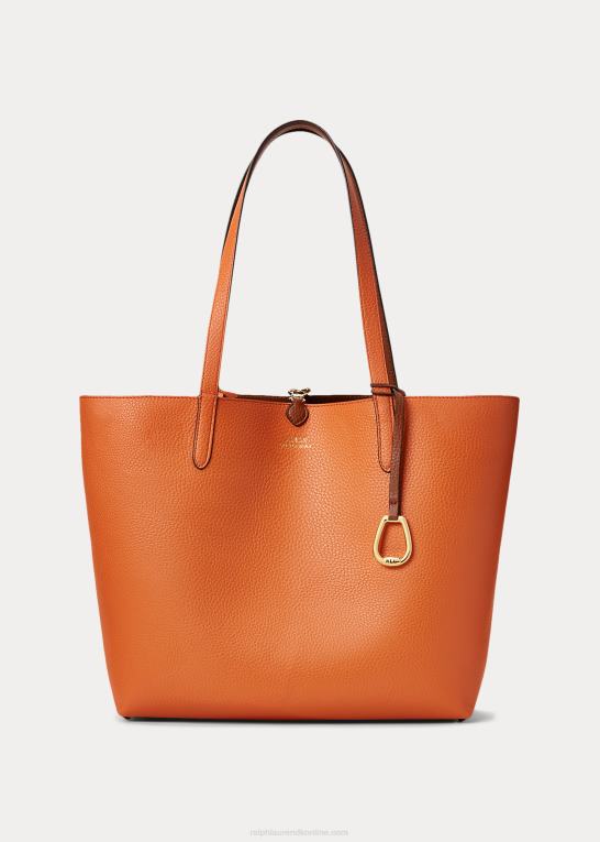 tan/orange Kvinder Ralph Lauren vendbar pose i imiteret læder Z426B5432