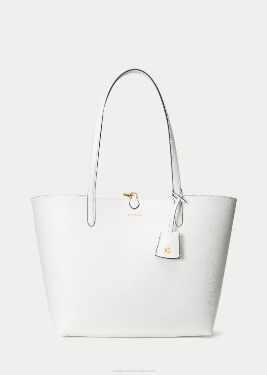 vanilje/brise blomster Kvinder Ralph Lauren vendbar tote med imiteret lædertryk Z426B5431